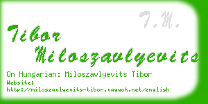 tibor miloszavlyevits business card